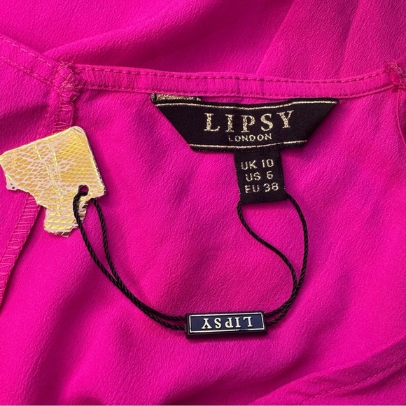 Lipsy London Hot Pink Strappy Mini Dress Size 6 NWT - Picture 3 of 7